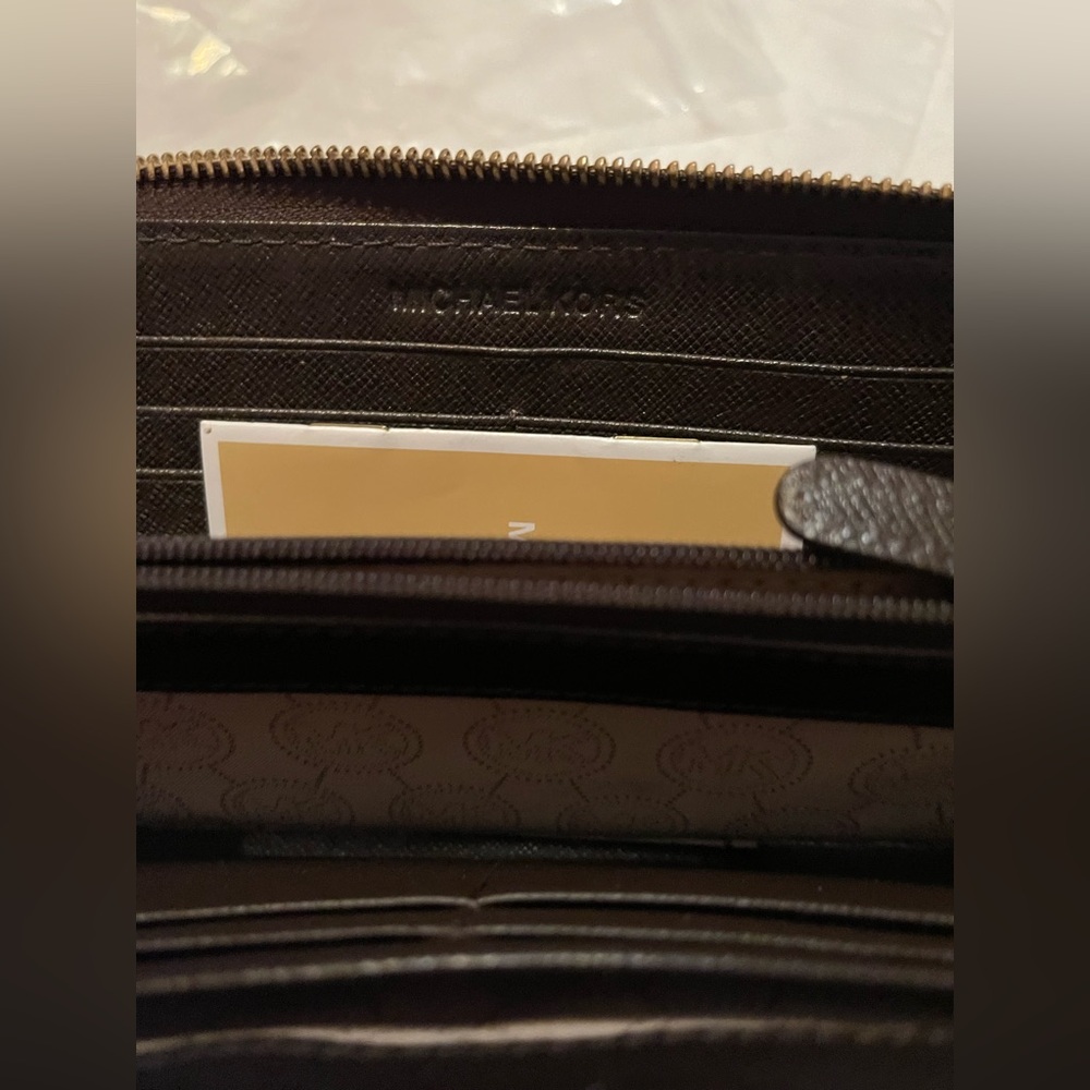 Michael Kors Dark Brown  Zip-Around Wallet - Picture 2 of 8